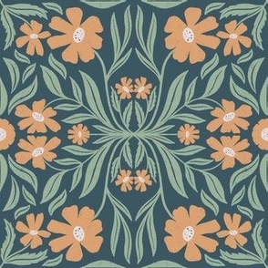 Verdant Symmetry -  Minimal Floral pattern