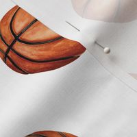 Watercolor Basketball on White 6 inch