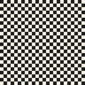 Black and Cream Checkered Checkerboard 3 inch