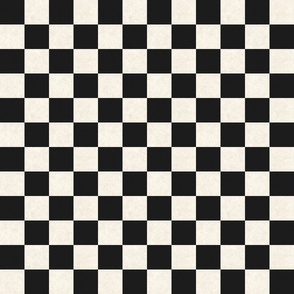 Black and Cream Checkered Checkerboard 6 inch