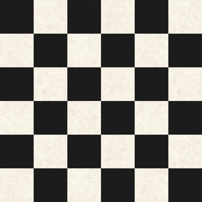 Black and Cream Checkered Checkerboard 12 inch