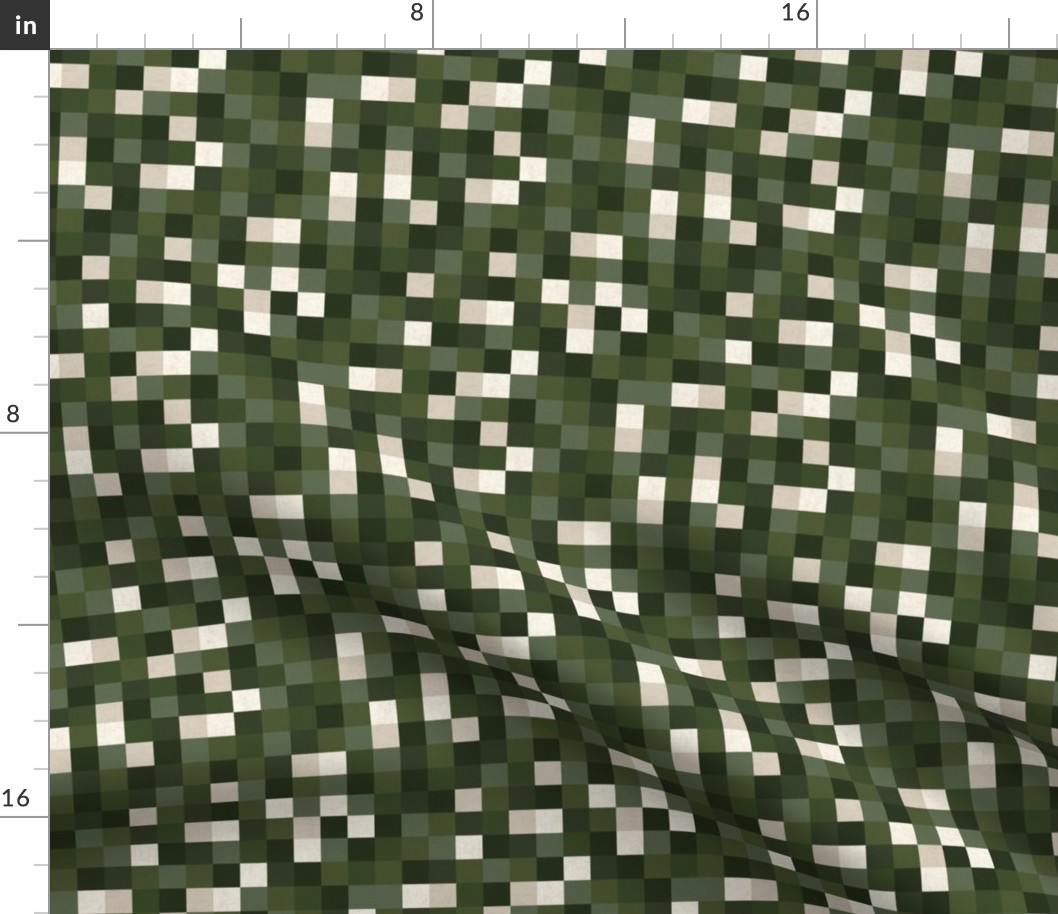 Green Textured Pixel Blocks 6 inch
