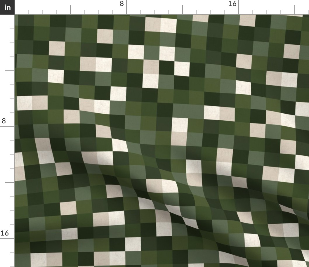 Green Textured Pixel Blocks 12 inch