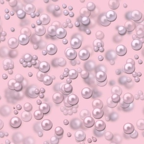 Placers of white-pink pearls on pink velvet