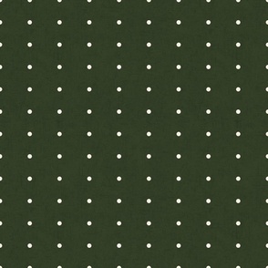 Forest Green and Cream Textured Polka Dots 12 inch