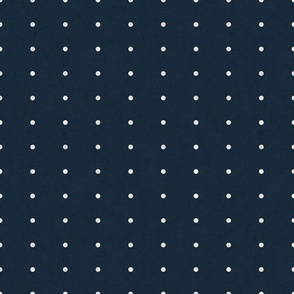Navy Blue and Cream Textured Polka Dots 12 inch