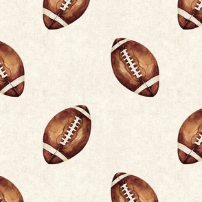Watercolor All-Star Football on Textured Cream 12 inch