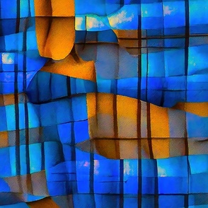 blue and brown abstract stripes