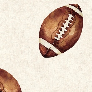 Watercolor All-Star Football on Textured Cream 24 inch