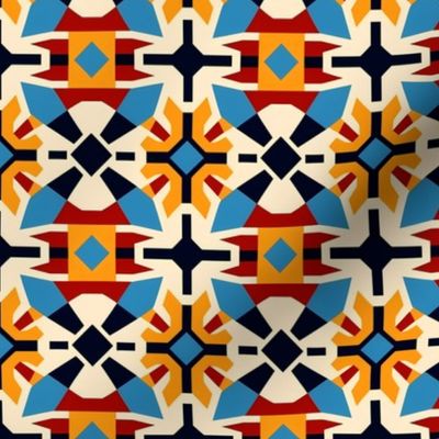 Modern Moroccan Style Marrakesh Vibes Abstract Geometric Premium Art Colorful Pattern Design #86
