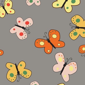 Gaily Gray Butterflies