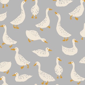 Have a goose day grey cream mustard  _ large