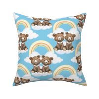 Rainbow Clouds Bears Blue Sky Baby Nursery 