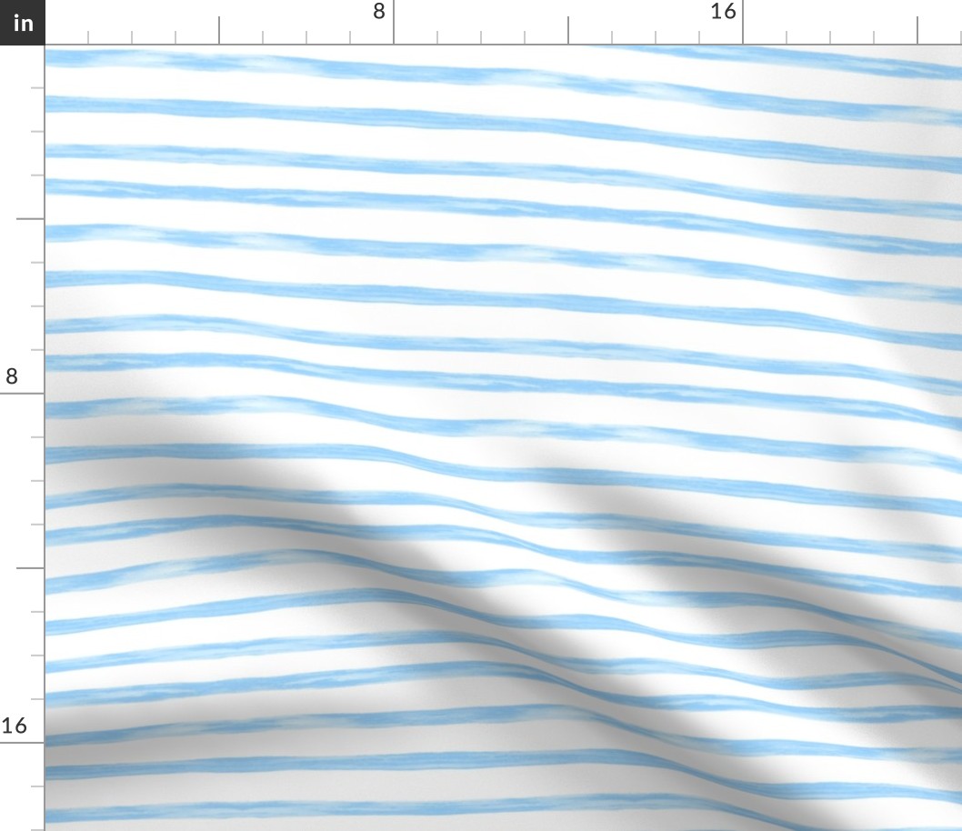 Horizontal Painterly Stripes in Light Blue