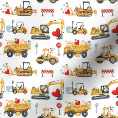 Small / Love on Wheels:  Valentine Construction Trucks