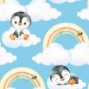 Rainbow Clouds Penguins Bees Baby Nursery 