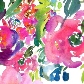Watercolor peony bouquet