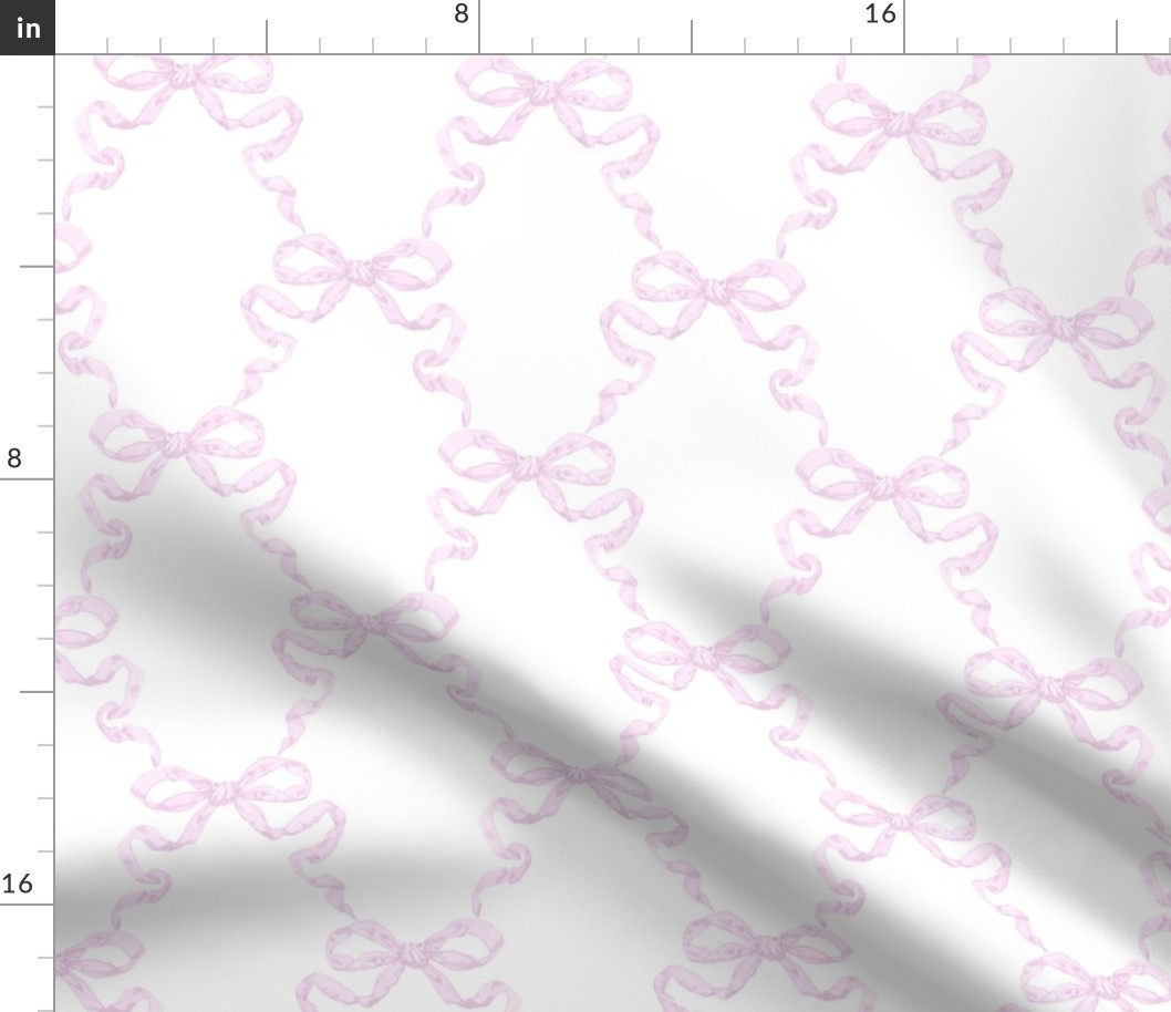 Custom Elizabeth Small Hannah Ribbon Trellis Soft Lilac on White