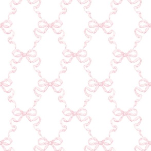 Custom Elizabeth Small Hannah Ribbon Trellis Soft Pink2 on White