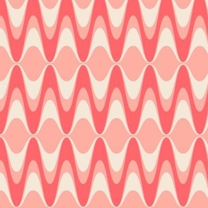 Peach Pearl Ziggy Zig Zag - horizontal-Pantone Peach Plethora Palette