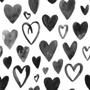 Black and White Hearts