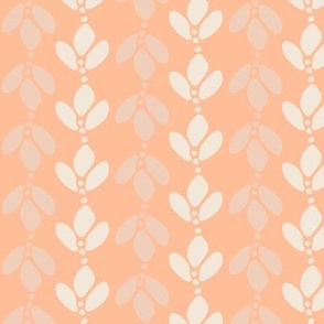 (S) Peach Leaf Stripe | Peach Fuzz | small scale