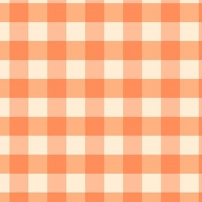 Peach Color Buffalo Check - Orange Plaid - Geometric - Pantone Peach Fuzz