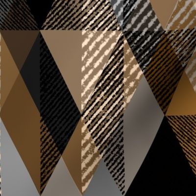 Monochrome brown textured geometric pattern.