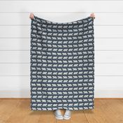 Bears on Linen - Medium - Navy Blue Animal Rustic Cabincore Boys Masculine Men Outdoors Nursery Baby Bear Cabincore