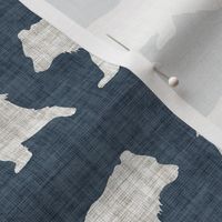 Bears on Linen - Medium - Navy Blue Animal Rustic Cabincore Boys Masculine Men Outdoors Nursery Baby Bear Cabincore