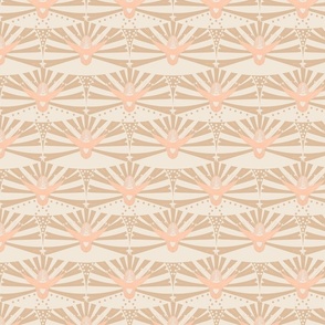 Peach Fuzz Modern Abstract Dandelion Inspired Scalloped Pattern.