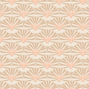 Peach Fuzz - Dandelion Inspired Modern Abstract Floral Scalloped Pattern.