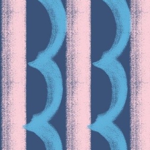 Blue and pink stripe, squiggle crayon stripes