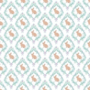 Bunny rabbit damask 