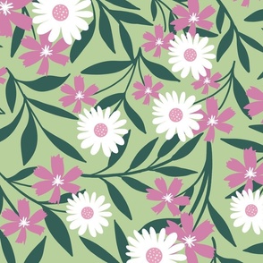 Pink & Green Floral