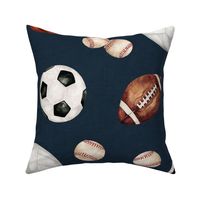 All Star Sports Toss on Textured Navy Blue 24 inch