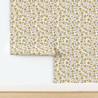 Daffney Floral Almond yellow gray