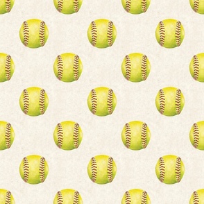 Watercolor Softballs on Textured Cream 6 inch