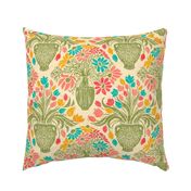 Welcome Home Bouquet Damask - Mid-Century Block Print