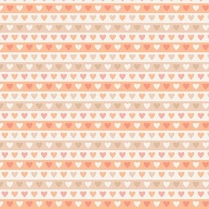 Heart Stripes, peach fuzz (Small)