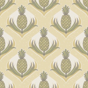 Welcome Pineapple Retro Muted Yellow L