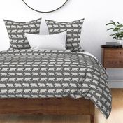 Bears on Linen - Medium - Grey Gray Animal Rustic Cabincore Boys Masculine Men Outdoors Nursery Baby Bear Cabincore