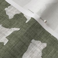 Bears on Linen - Medium - Green and Cream Animal Rustic Cabincore Boys Masculine Men Outdoors Nursery Baby Bear Cabincore