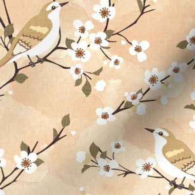 Birds and floral branches #4