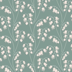 Lily of the Valley large 12 wallpaper scale in verdigris blush by Pippa Shaw
