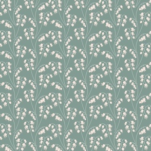 Lily of the Valley medium 6 wallpaper scale in verdigris blush by Pippa Shaw