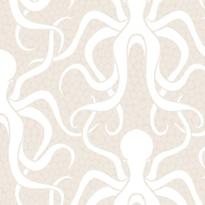 Octopus on soft beige,  medium