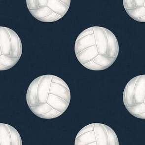 Watercolor Volleyball on Textured Navy Blue 6 inch