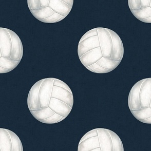 Watercolor Volleyball on Textured Navy Blue 12 inch
