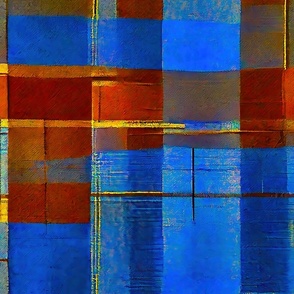 blue and brown rectangles in row